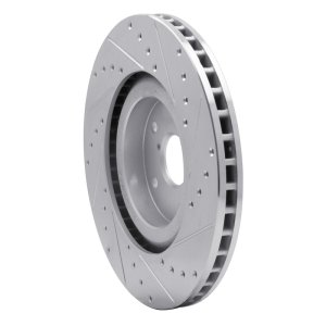 Subaru Ascent Brake Rotor (1) - Front Left - R1 Concepts - Drilled & Slotted - Silver - `19-`23